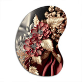 Vintage Glam Rose IV - Asymmetric Metal Wall Art