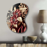 Vintage Glam Rose IV - Asymmetric Metal Wall Art