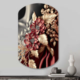 Vintage Glam Rose IV - Asymmetric Metal Wall Art