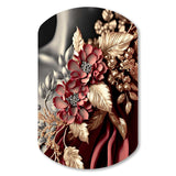 Vintage Glam Rose IV - Asymmetric Metal Wall Art