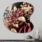 Vintage Glam Rose IV - Asymmetric Metal Wall Art