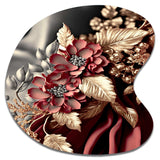 Vintage Glam Rose IV - Asymmetric Metal Wall Art