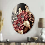 Vintage Glam Rose IV - Asymmetric Metal Wall Art