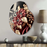 Vintage Glam Rose IV - Asymmetric Metal Wall Art