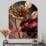 Vintage Glam Rose VI - Asymmetric Metal Wall Art