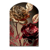 Vintage Glam Rose VI - Asymmetric Metal Wall Art