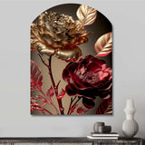 Vintage Glam Rose VI - Asymmetric Metal Wall Art