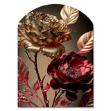 Vintage Glam Rose VI - Asymmetric Metal Wall Art