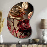 Vintage Glam Rose VI - Asymmetric Metal Wall Art