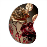 Vintage Glam Rose VI - Asymmetric Metal Wall Art