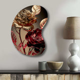 Vintage Glam Rose VI - Asymmetric Metal Wall Art