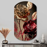 Vintage Glam Rose VI - Asymmetric Metal Wall Art