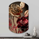 Vintage Glam Rose VI - Asymmetric Metal Wall Art