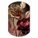 Vintage Glam Rose VI - Asymmetric Metal Wall Art