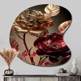 Vintage Glam Rose VI - Asymmetric Metal Wall Art