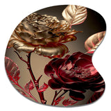 Vintage Glam Rose VI - Asymmetric Metal Wall Art