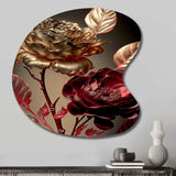 Vintage Glam Rose VI - Asymmetric Metal Wall Art