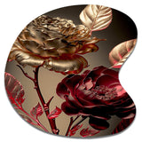 Vintage Glam Rose VI - Asymmetric Metal Wall Art