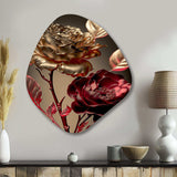 Vintage Glam Rose VI - Asymmetric Metal Wall Art