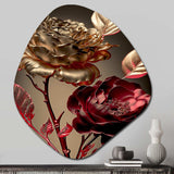 Vintage Glam Rose VI - Asymmetric Metal Wall Art