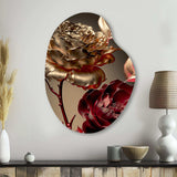 Vintage Glam Rose VI - Asymmetric Metal Wall Art