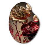 Vintage Glam Rose VI - Asymmetric Metal Wall Art