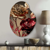 Vintage Glam Rose VI - Asymmetric Metal Wall Art