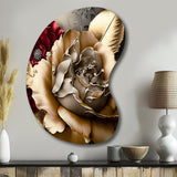 Blossoming Vintage Rose - Asymmetric Metal Wall Art