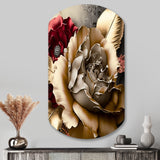 Blossoming Vintage Rose - Asymmetric Metal Wall Art