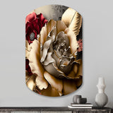 Blossoming Vintage Rose - Asymmetric Metal Wall Art