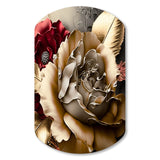 Blossoming Vintage Rose - Asymmetric Metal Wall Art