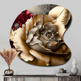 Blossoming Vintage Rose - Asymmetric Metal Wall Art