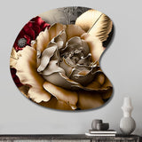 Blossoming Vintage Rose - Asymmetric Metal Wall Art