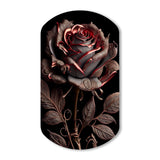 Blossoming Rose In Red And Gray IV - Asymmetric Metal Wall Art