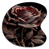 Blossoming Rose In Red And Gray IV - Asymmetric Metal Wall Art