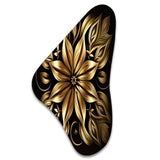 Golden Lily On Black IV - Asymmetric Metal Wall Art