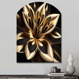 Glamourous Lily On Black III - Asymmetric Metal Wall Art