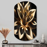 Glamourous Lily On Black III - Asymmetric Metal Wall Art