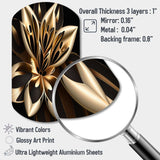 Glamourous Lily On Black III - Asymmetric Metal Wall Art