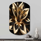 Glamourous Lily On Black III - Asymmetric Metal Wall Art