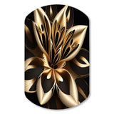 Glamourous Lily On Black III - Asymmetric Metal Wall Art