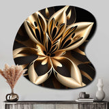 Glamourous Lily On Black III - Asymmetric Metal Wall Art