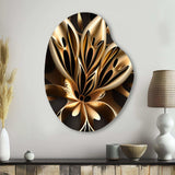 Glamourous Lily On Black III - Asymmetric Metal Wall Art