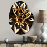 Glamourous Lily On Black III - Asymmetric Metal Wall Art