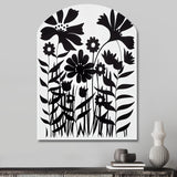 Black And White Graphic Flowers V - Asymmetric Metal Wall Art