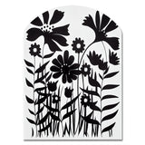 Black And White Graphic Flowers V - Asymmetric Metal Wall Art