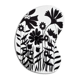 Black And White Graphic Flowers V - Asymmetric Metal Wall Art