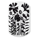 Black And White Graphic Flowers V - Asymmetric Metal Wall Art