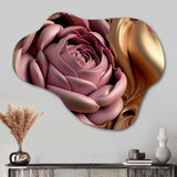 Pink And Gold Glam Flowers II - Asymmetric Metal Wall Art