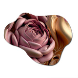 Pink And Gold Glam Flowers II - Asymmetric Metal Wall Art